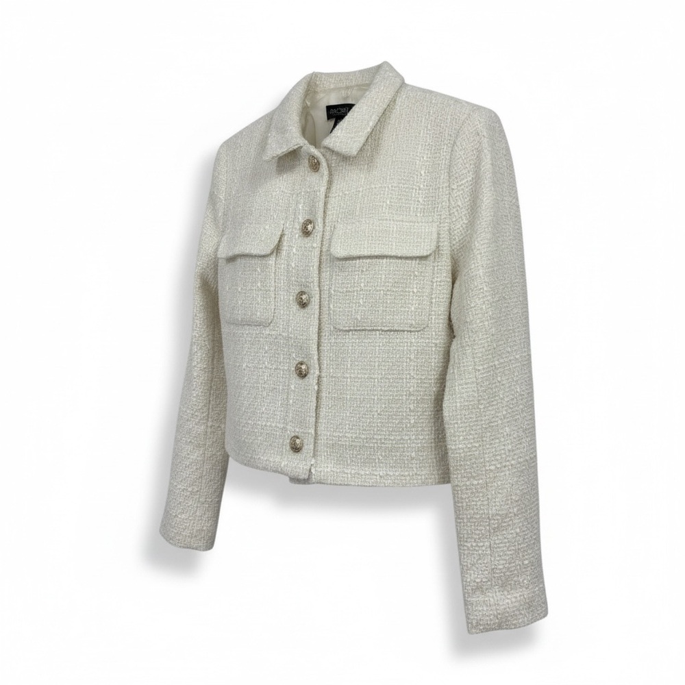 Rachel Zoe Cropped Tweed Blazer in Ivory Women’s Size XS